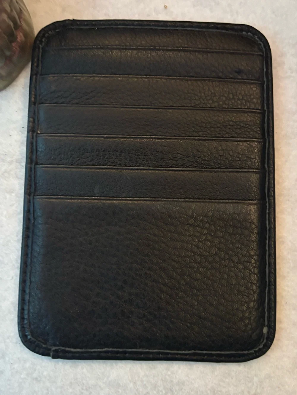 Lodis Black Pebbled Leather Card